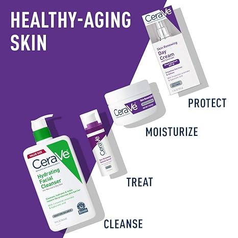 Cerave 4 In 1 Skincare Kit Night Cream, Sunblock, Cleanser & Serum, for Radiant Skin